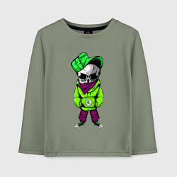 Лонгслив хлопковый детский Skoda Skull Z, цвет: авокадо