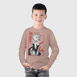 Лонгслив хлопковый детский Re:Zero Rem, цвет: пыльно-розовый — фото 2