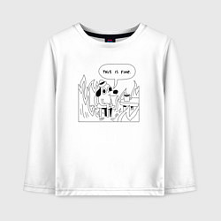 Лонгслив хлопковый детский This is Fine, цвет: белый