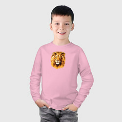 Лонгслив хлопковый детский Голова Льва, цвет: светло-розовый — фото 2