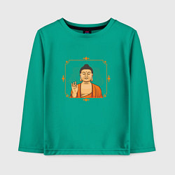 Лонгслив хлопковый детский Дзен Будда, цвет: зеленый