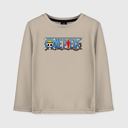 Лонгслив хлопковый детский ONE PIECE ВАН ПИС, цвет: миндальный