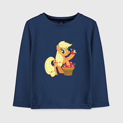 Лонгслив хлопковый детский Applejack, цвет: тёмно-синий