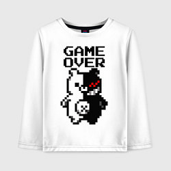Лонгслив хлопковый детский MONOKUMA GAME OVER, цвет: белый
