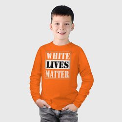 Лонгслив хлопковый детский White lives matters, цвет: оранжевый — фото 2