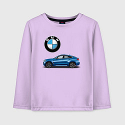 Лонгслив хлопковый детский BMW X6, цвет: лаванда