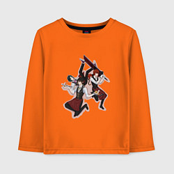 Лонгслив хлопковый детский Парни-официанты, цвет: оранжевый