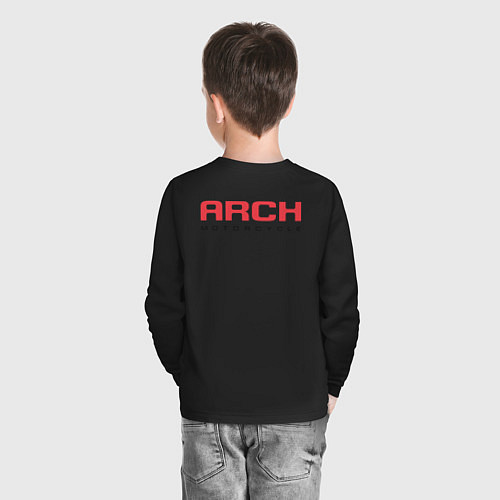 Детский лонгслив ARCH Motorcycle Logo спина Z / Черный – фото 4