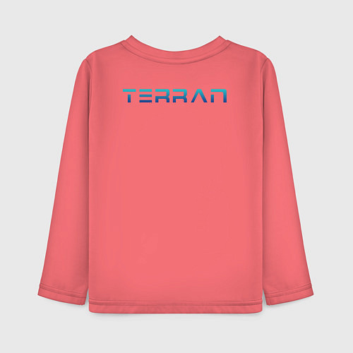 Детский лонгслив Terran logo mini Blue / Коралловый – фото 2