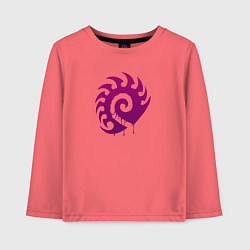 Лонгслив хлопковый детский Zerg logo Purple, цвет: коралловый