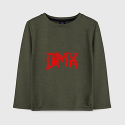 Лонгслив хлопковый детский Рэпер DMX логотип logo, цвет: меланж-хаки