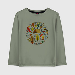 Лонгслив хлопковый детский Романтика, цвет: авокадо