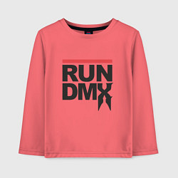 Лонгслив хлопковый детский RUN DMX, цвет: коралловый