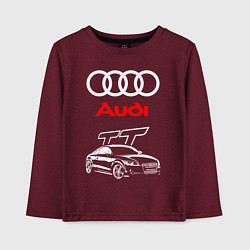 Лонгслив хлопковый детский AUDI TT АУДИ ТТ СПОРТ, цвет: меланж-бордовый