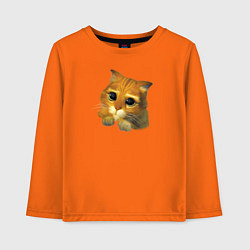Лонгслив хлопковый детский Шрек: Кот в сапогах, цвет: оранжевый