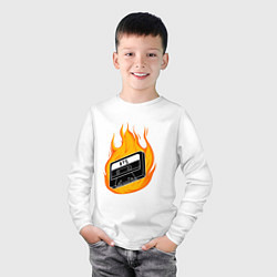 Лонгслив хлопковый детский BTS FIRE БТС ОГОНЬ, цвет: белый — фото 2