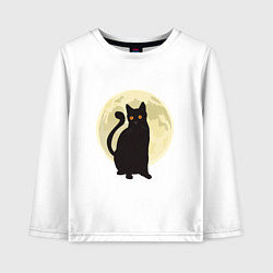 Лонгслив хлопковый детский Moon Cat, цвет: белый
