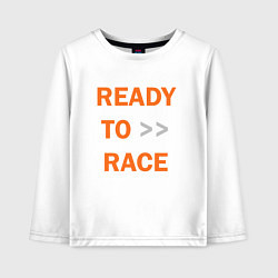 Лонгслив хлопковый детский KTM READY TO RACE спина Z, цвет: белый