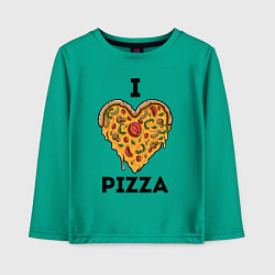 Лонгслив хлопковый детский I LOVE PIZZA Я ЛЮБЛЮ ПИЦЦУ Z, цвет: зеленый