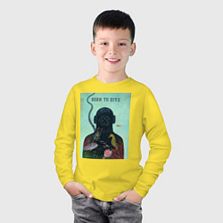 Лонгслив хлопковый детский Дайвинг, цвет: желтый — фото 2