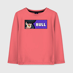 Лонгслив хлопковый детский BULL ПЛАШКА, цвет: коралловый