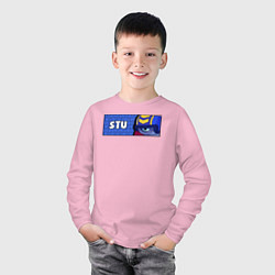 Лонгслив хлопковый детский STU ПЛАШКА, цвет: светло-розовый — фото 2