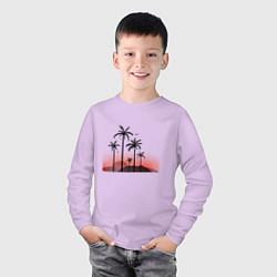 Лонгслив хлопковый детский Palm tree, цвет: лаванда — фото 2
