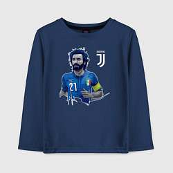 Лонгслив хлопковый детский Andrea Pirlo, цвет: тёмно-синий