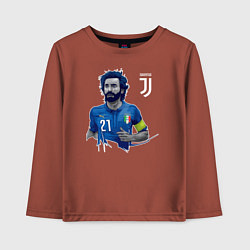 Лонгслив хлопковый детский Andrea Pirlo, цвет: кирпичный