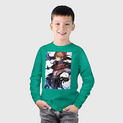Лонгслив хлопковый детский Tartaglia, цвет: зеленый — фото 2