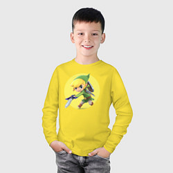 Лонгслив хлопковый детский Линк, цвет: желтый — фото 2