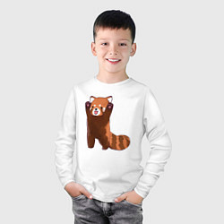 Лонгслив хлопковый детский Нападение милой панды, цвет: белый — фото 2