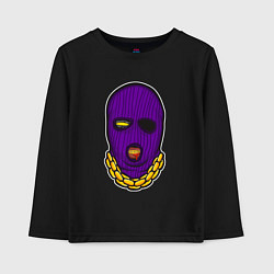 Лонгслив хлопковый детский DaBaby Purple Mask, цвет: черный