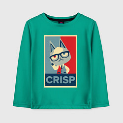 Лонгслив хлопковый детский Crisp, цвет: зеленый