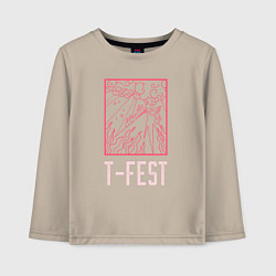 Лонгслив хлопковый детский T-FEST, цвет: миндальный