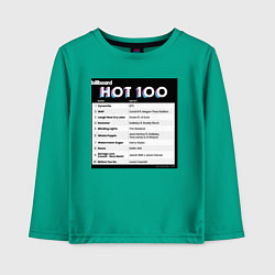 Лонгслив хлопковый детский BTS DYNAMITE BILLBOARD HOT-100, цвет: зеленый