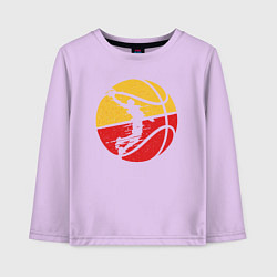 Лонгслив хлопковый детский Мой Баскетбол, цвет: лаванда