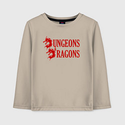 Лонгслив хлопковый детский Dungeons and Dragons Драконы, цвет: миндальный