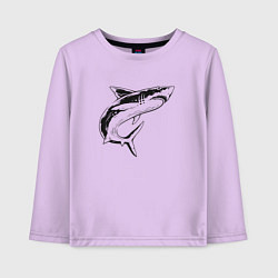 Лонгслив хлопковый детский Акула, цвет: лаванда