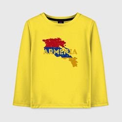 Лонгслив хлопковый детский Armenia Map, цвет: желтый