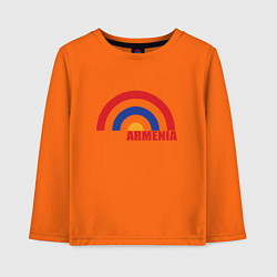 Лонгслив хлопковый детский Армения Armenia, цвет: оранжевый
