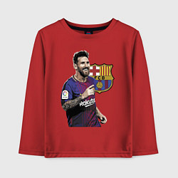 Лонгслив хлопковый детский Lionel Messi Barcelona Argentina, цвет: красный