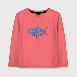 Лонгслив хлопковый детский Shark Акула, цвет: коралловый