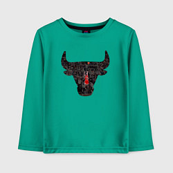 Лонгслив хлопковый детский Bulls - Jordan, цвет: зеленый