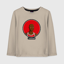 Лонгслив хлопковый детский Retro Jordan, цвет: миндальный