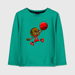 Лонгслив хлопковый детский Super Jordan, цвет: зеленый