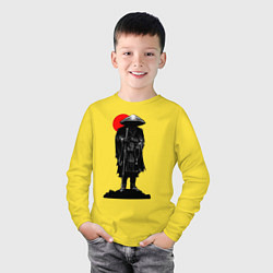 Лонгслив хлопковый детский Тень ниндзя, цвет: желтый — фото 2