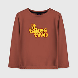 Лонгслив хлопковый детский It Takes Two Logo, цвет: кирпичный