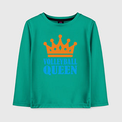 Лонгслив хлопковый детский Королева Волейбола, цвет: зеленый