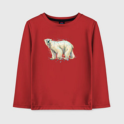 Лонгслив хлопковый детский Белый медведь, цвет: красный
